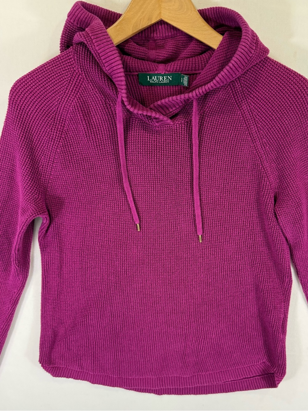 Ralph Lauren Magenta Knit Hoodie Sweater